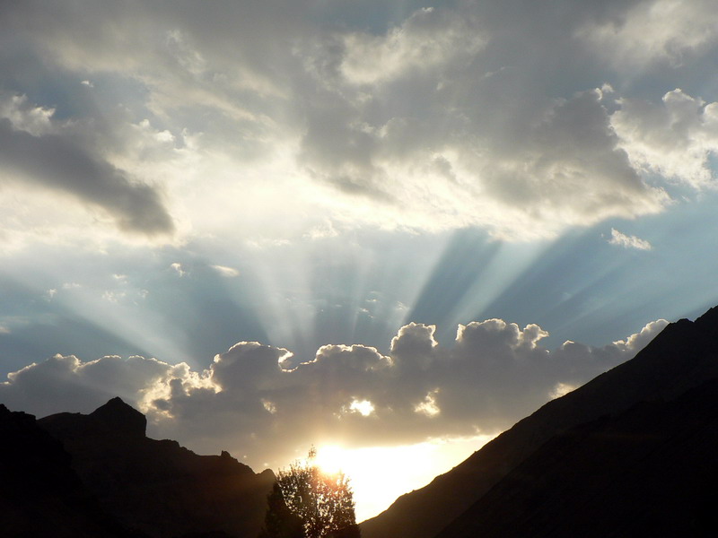 Rising of the Sun in Chalous Road (North of Iran)