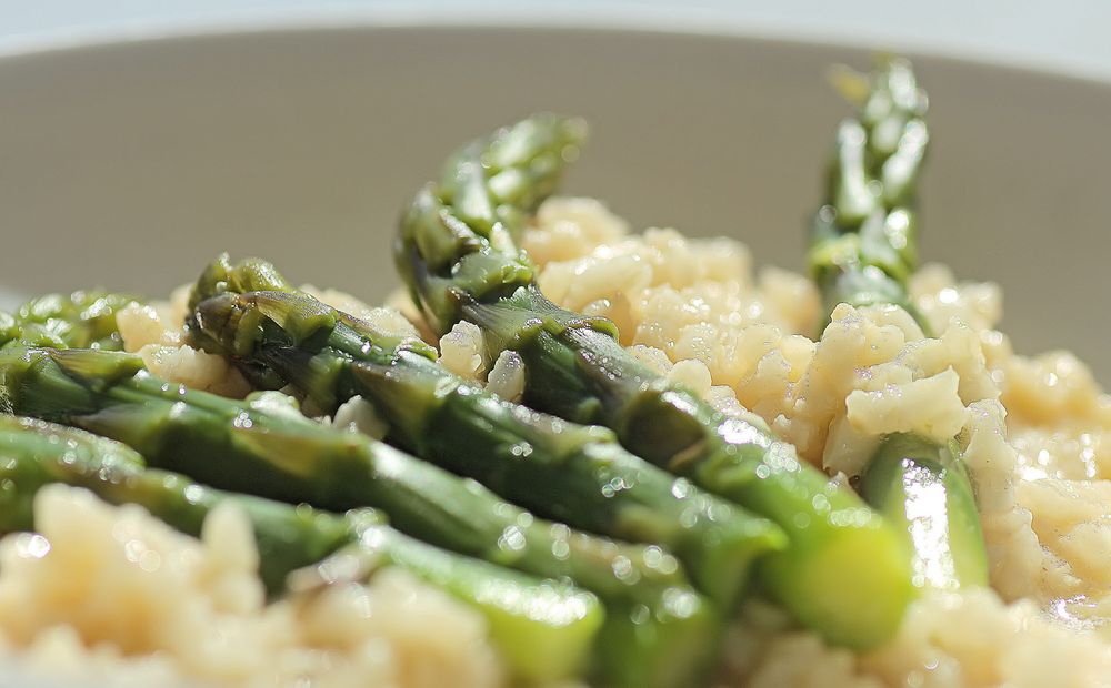 Risotto mit grünem Spargel