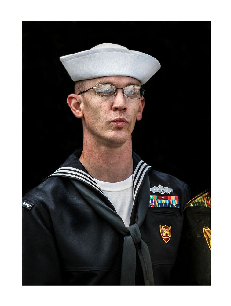 Ritratto di musicante dell'Armata Navale USA