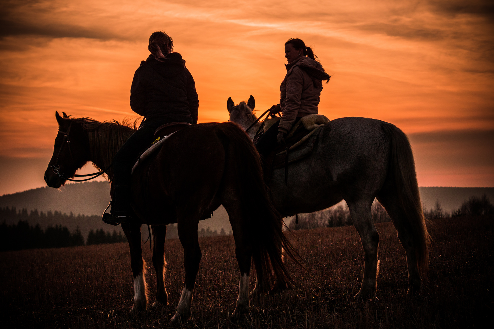 Ritt in den Sonnenuntergang