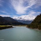 River, Mountains and sky. 