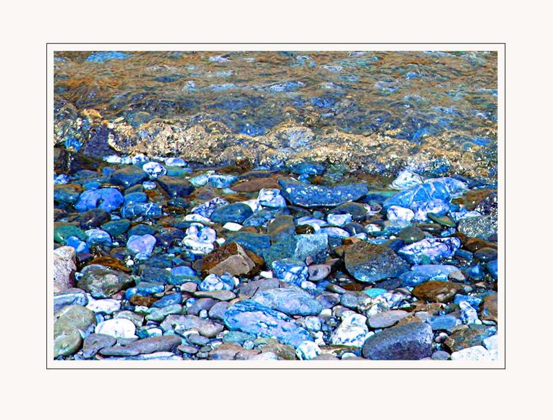 River of blue stones