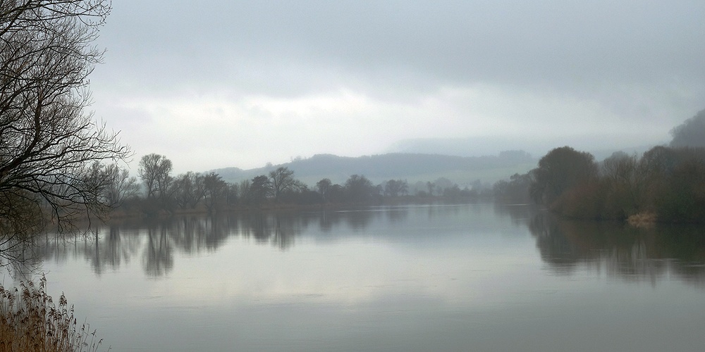 river on a misty day