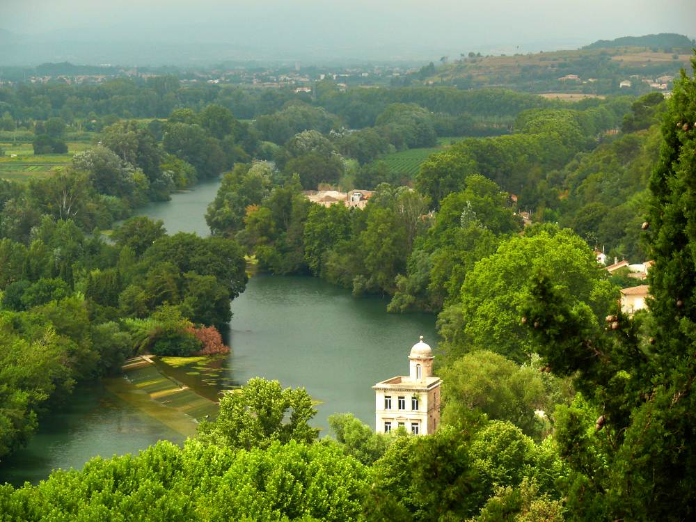 River Orbes from uptown Beziers, Southern France