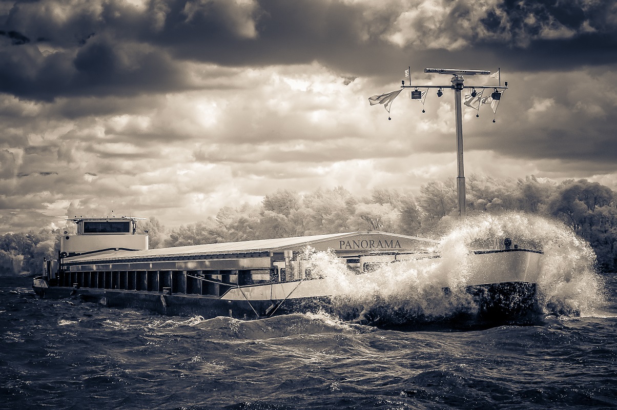 River Rhein on a windy day