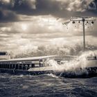 River Rhein on a windy day