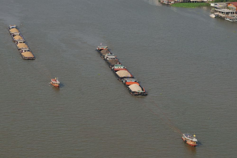 River tugs on Chao Praya in Nonthaburi