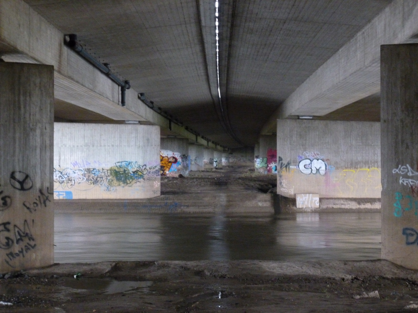 River under the A2-Motorway in Lower Saxony