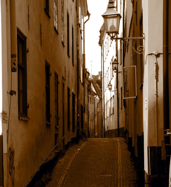 Road in old town Stockholm