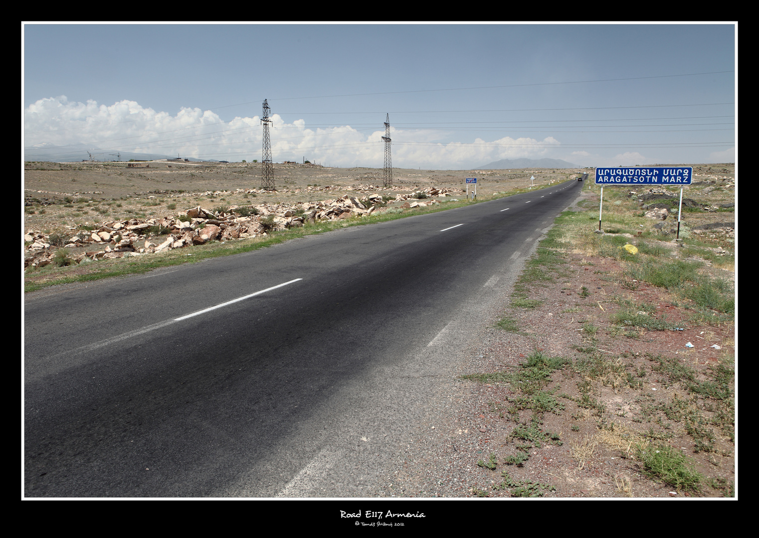 Road No: E117 in Armenia, dead landscape