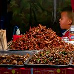 Roasted insects sold for dinner