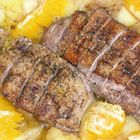 Roasted loin in oranges