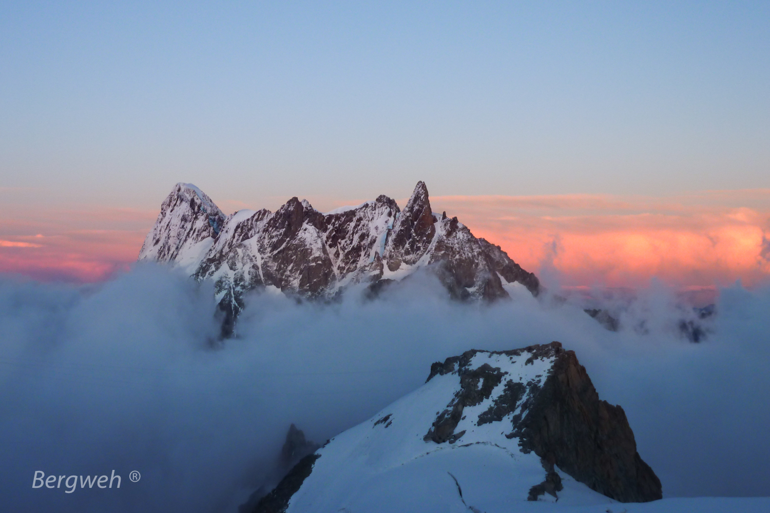 Rochefortgrat mit Morgenrot