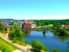 Rochlitz - Blick auf die Eisenbahnbrücke über die Mulde