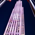 Rockefeller-Center im Abendhimmel