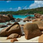 Rocks at Anse Lazio Beach on Praslin Island, Seychelles