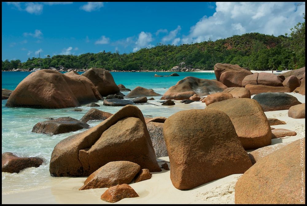 Rocks at Anse Lazio Beach on Praslin Island, Seychelles