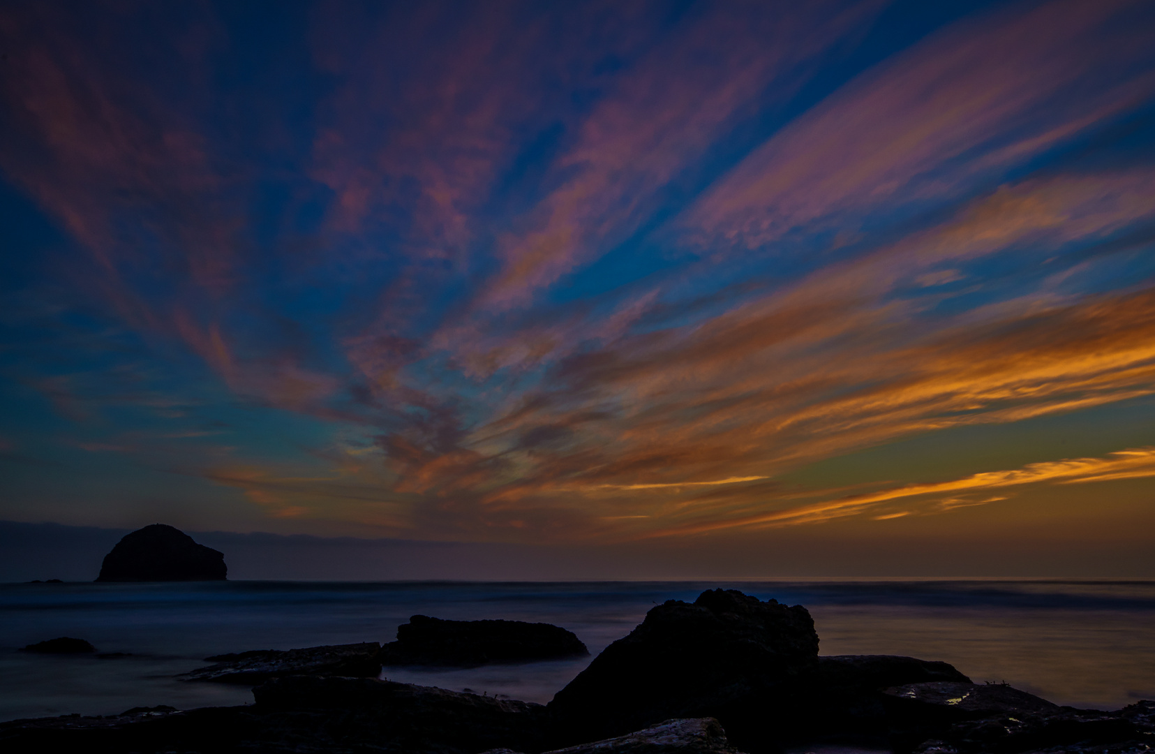 rocks in the sunset