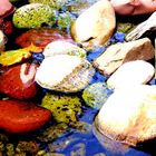 rocks under a fountain