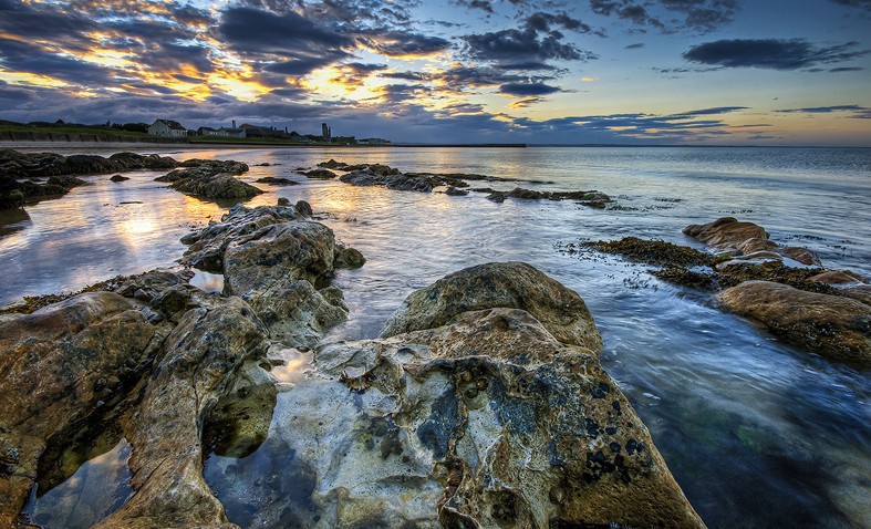 Rocky sunset .