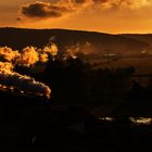 Rodelblitz bei Kaiserlichen Sonnenuntergang