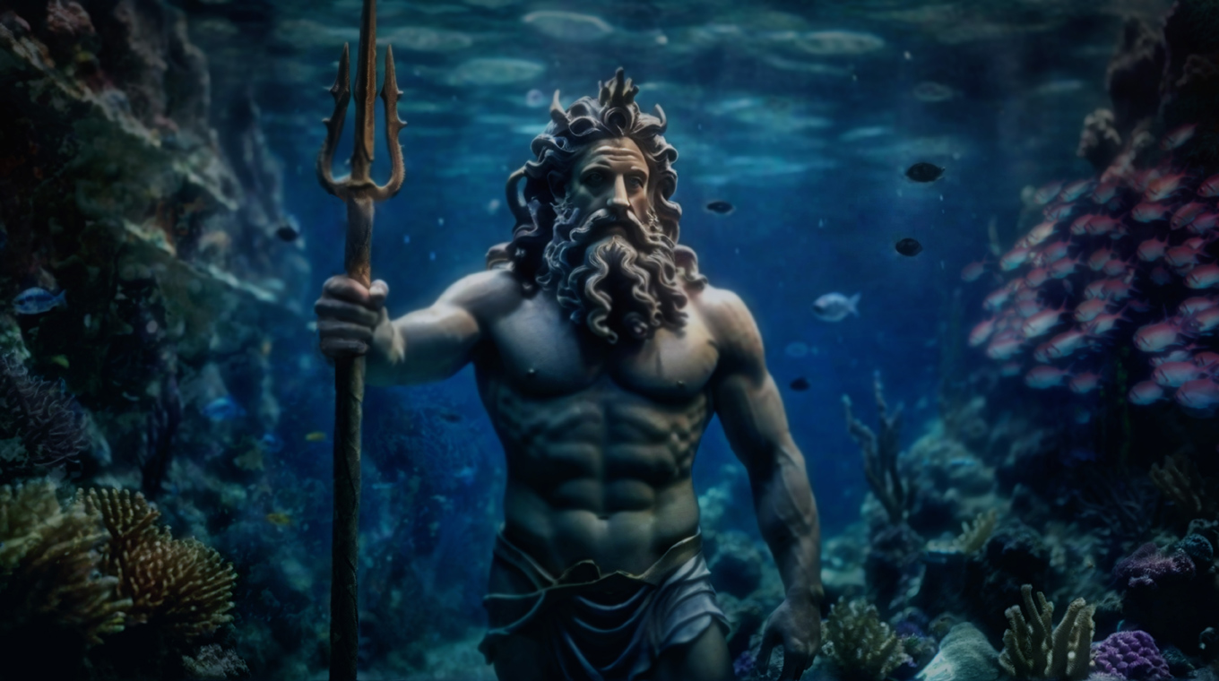 Römische Gottheit Neptun - KI