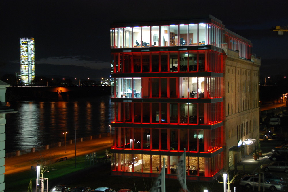 Rohmühle, Posttower, Langer Eugen, Rhein, Bonn