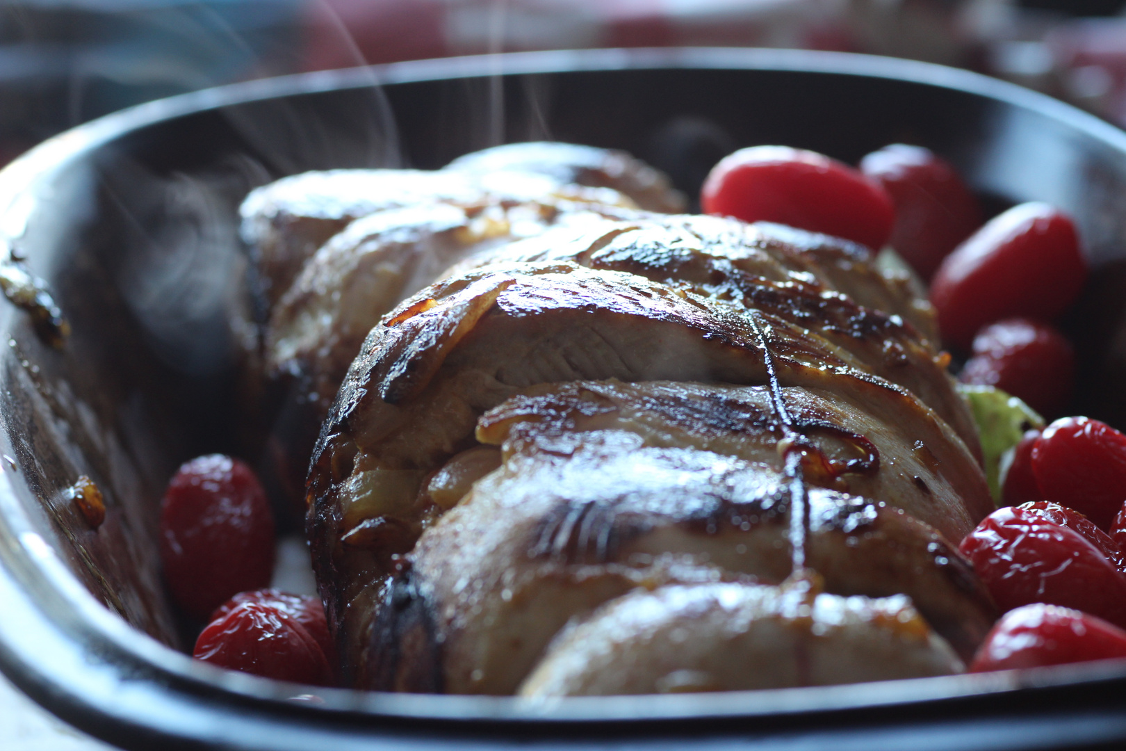 Rollbraten im Römertopf