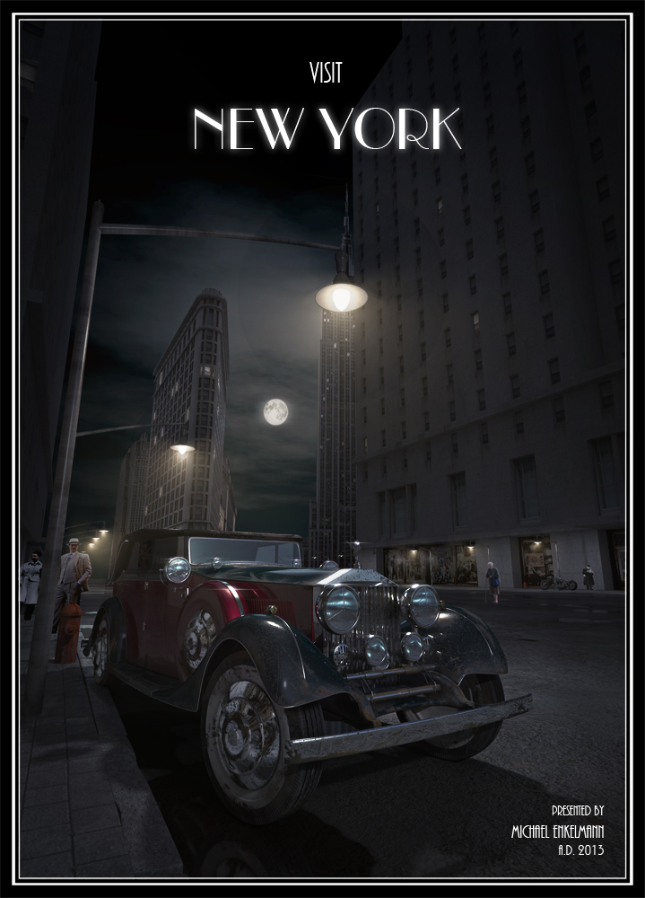 rolls royce 1936 at night