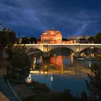  Rom die Stadt erstrahlt . - Castel Sant'Angelo  Roma