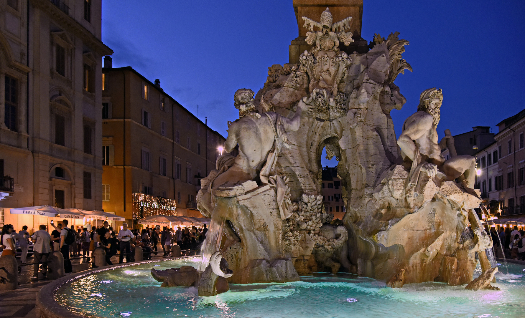  ROM - Piazza Navona bei Nacht -