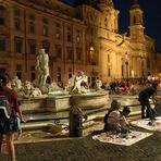 Rom Piazza Navona Nachtleben - Neptunbrunnen