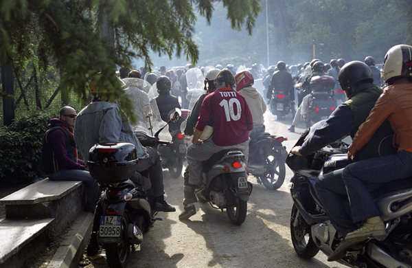 Roma Fans Leaving the Stadio Olimpico