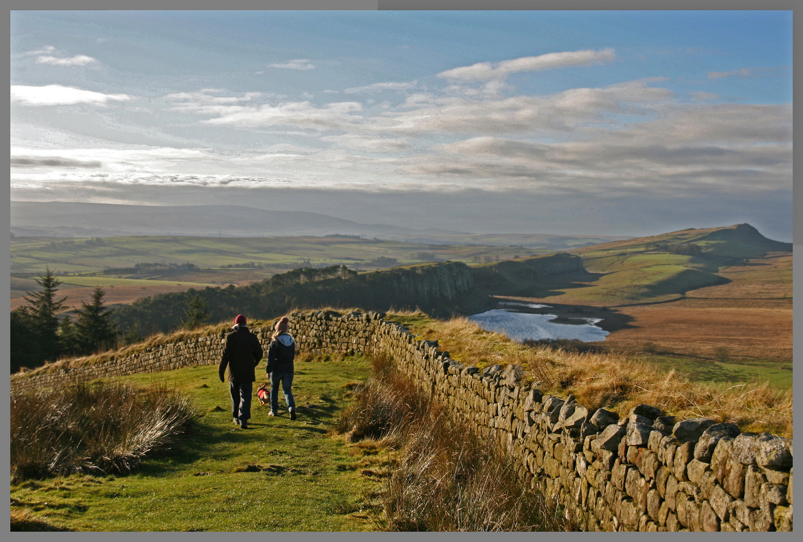 Roman Wall approaching crag lough