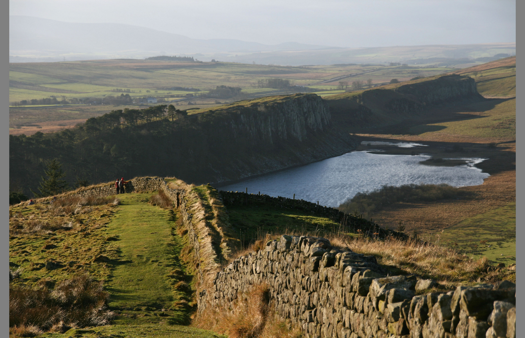 Roman Wall approaching crag lough 2