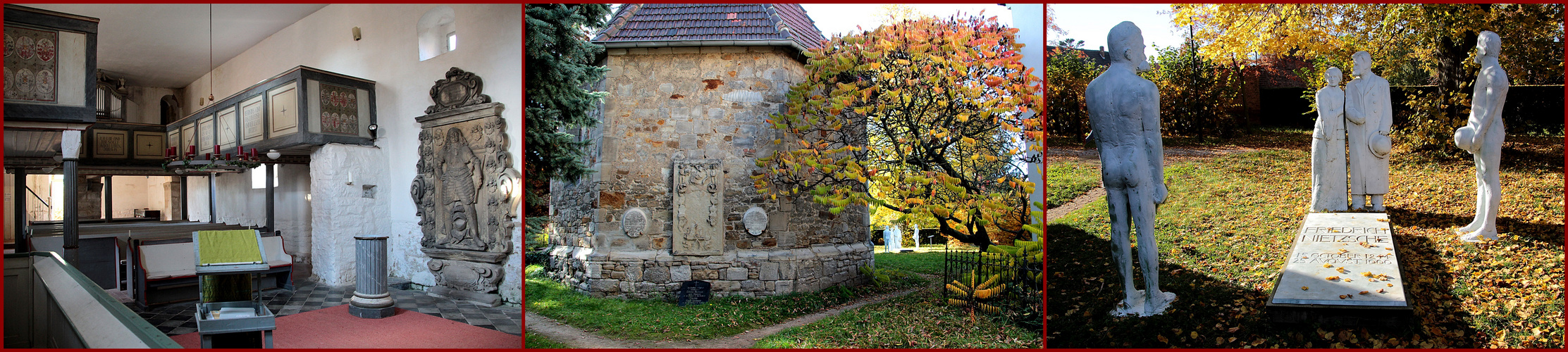 Romanische Kirche Röcken und Nietzschedenkmal