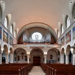 Romanshorn (CH) Pfarrkirche St. Johannes Blick vom Chor zur Empore