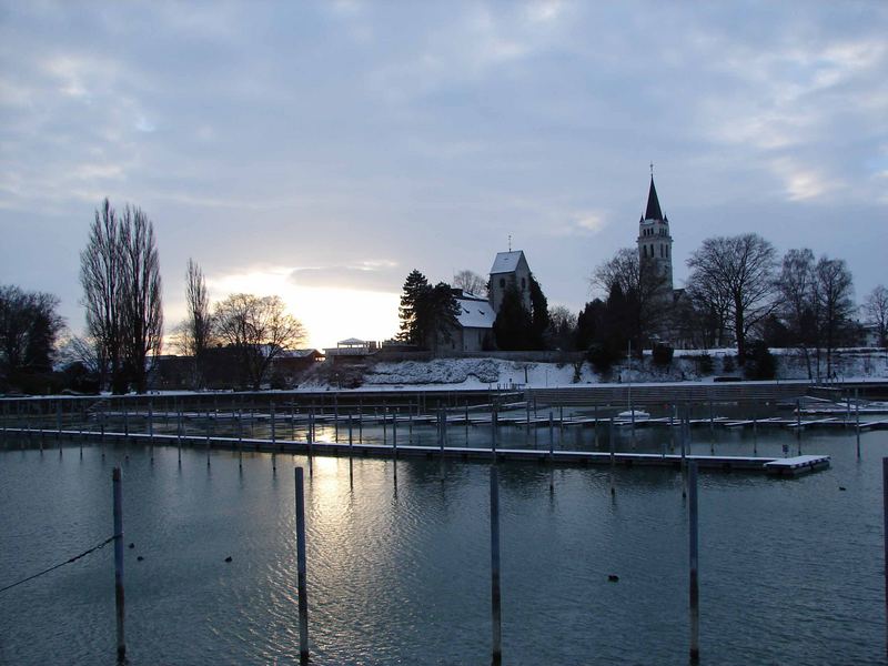 Romanshorner Hafen mit wenig Wasser