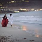 Romantic light on the beach.