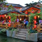 Romantic restaurant at the canal side in Old Town Lijiang