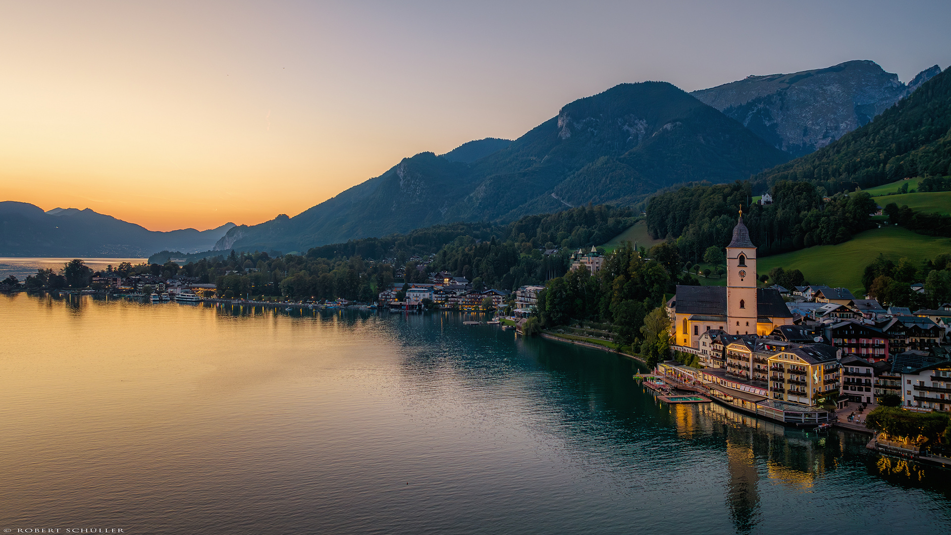 Romantische Abendstimmung am Wolfgangsee