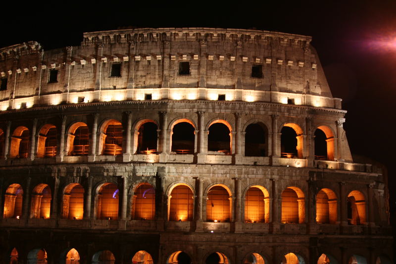 Romantische Atmosphäre beim Colosseum