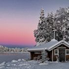 Romantische Hütte in Lappland