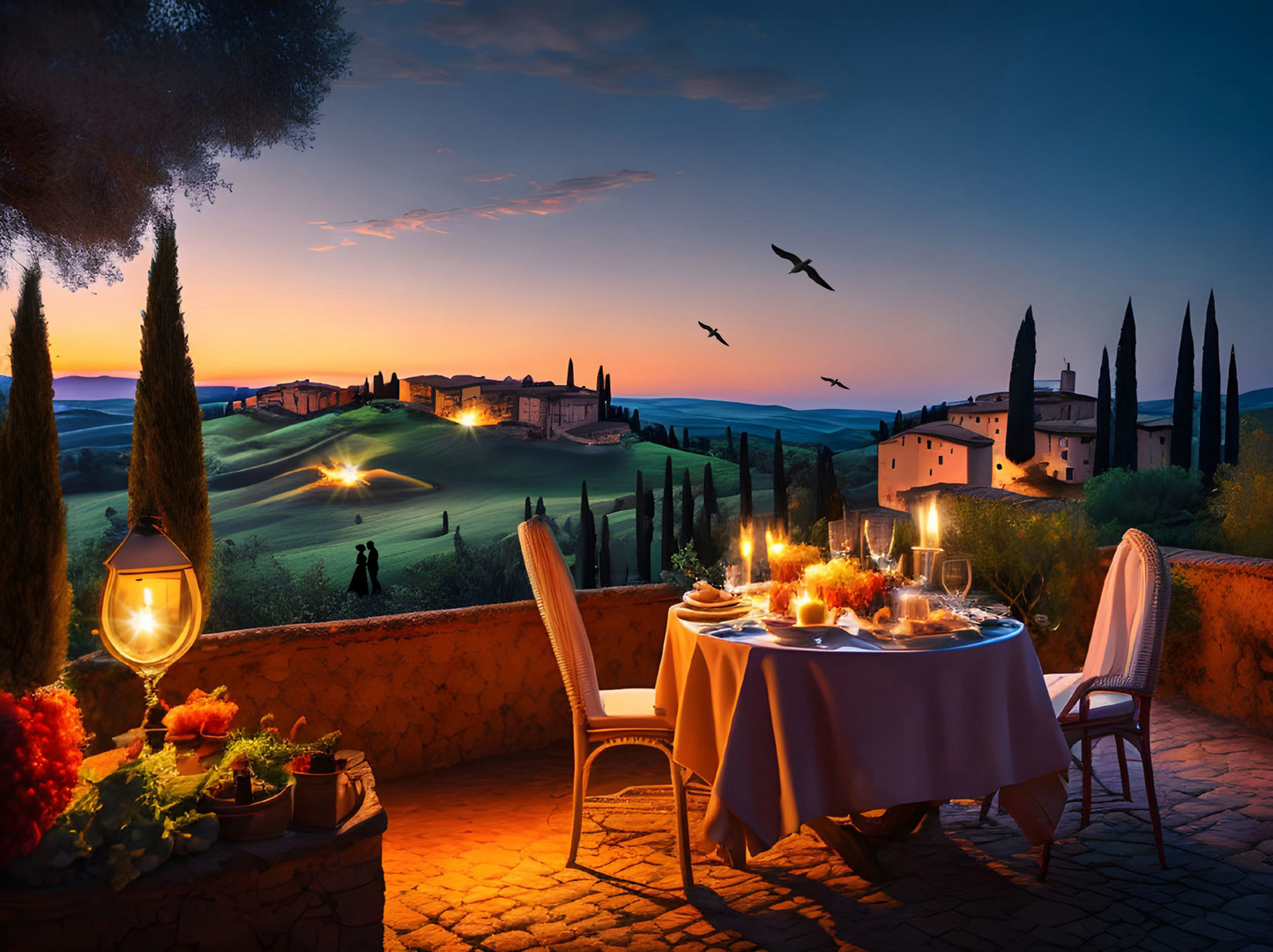 Romantischer Abend in der Toscana  2.
