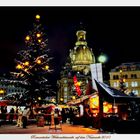 Romantischer Weihnachtsmarkt auf dem Neumarkt in Dresden 2010