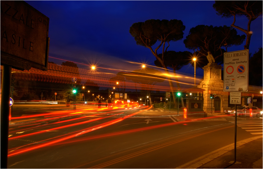 Rome at night. Villa Borghese.