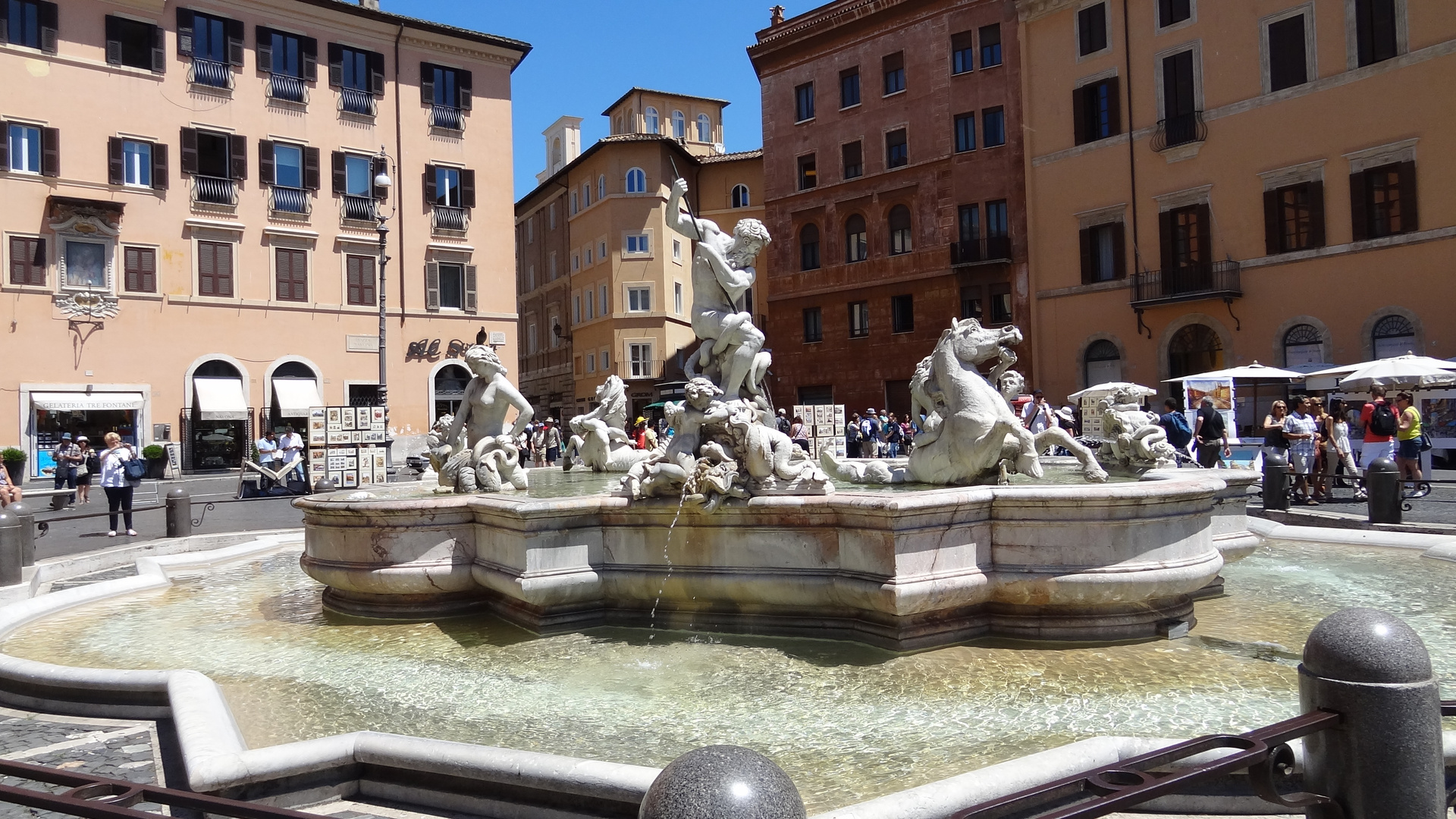 Rome - Piazza Navona - La fontaine de Neptune