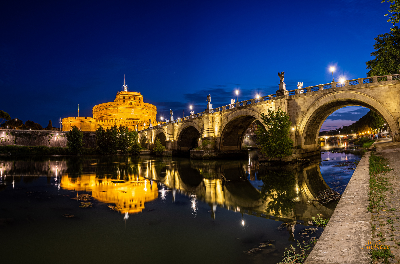 Rome. The Tiber river and Castel Sant'Angelo