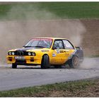 Ron Schumann und Tino Krajewski im Drift auf der WP 3 in Mildenau