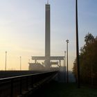 Ronquières dans la brume